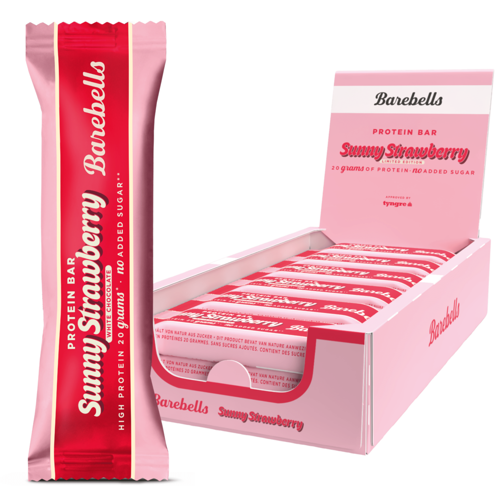 Barebells Sunny Strawberry packshot with single bar