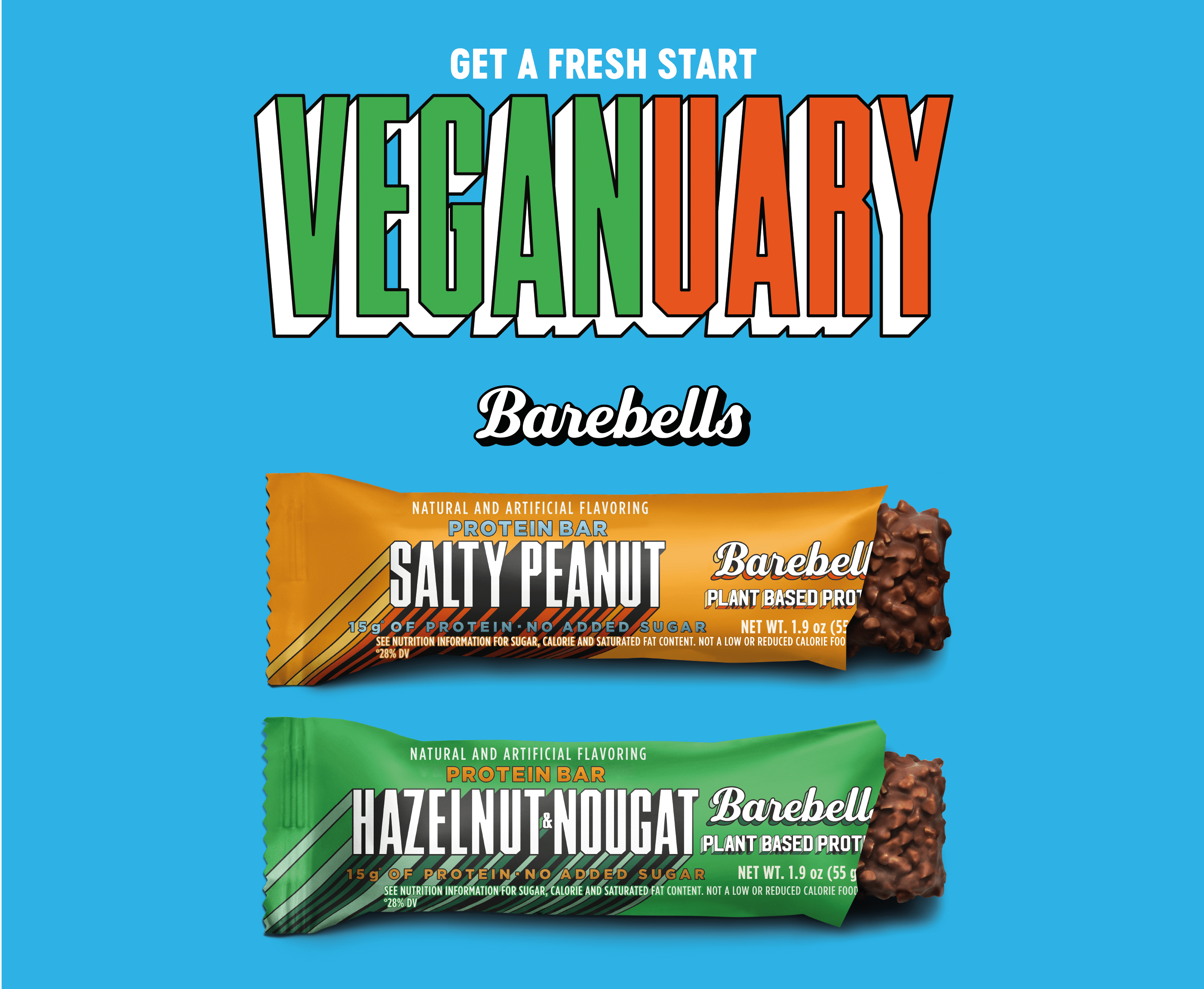 Veganuary! barebells plant based bars