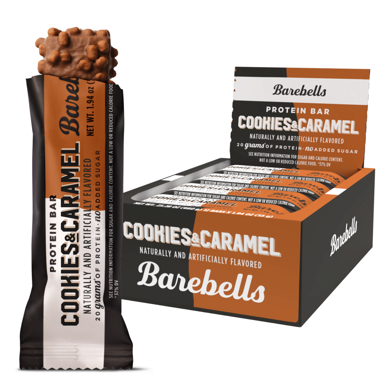 Cookies & Caramel packshot with single bar