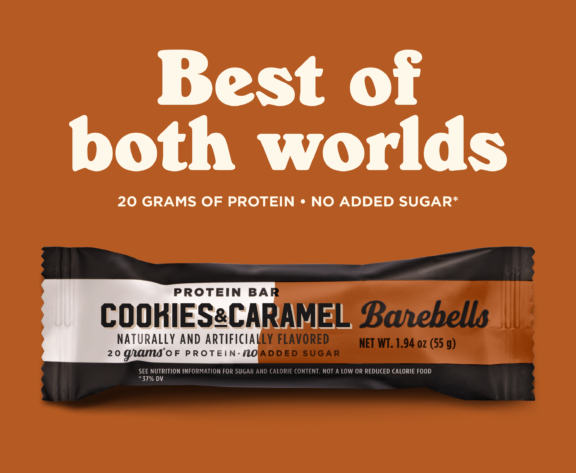 Barebells Bar cookies and caramel release blog post mobile banner