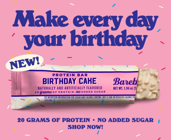 Birthday cake barebells bar blogpost banner mobile