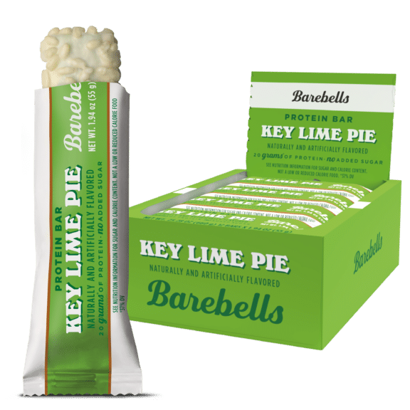 Barebells Key Lime Pie packshot with single bar